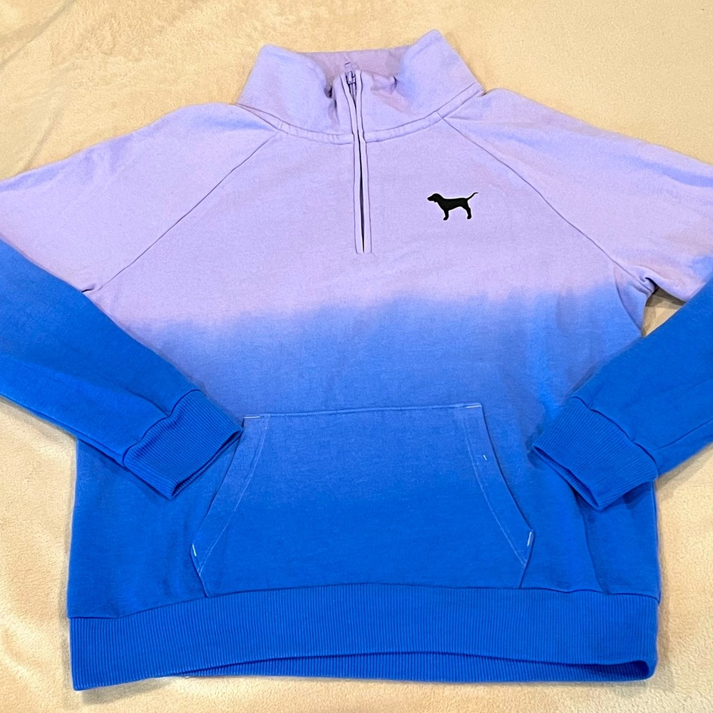 PINK Gradient Half Zip Sweater